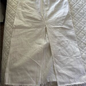 Madewell White Maxi Skirt with Front Slit